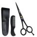 Tycon Instruments 5.0 Mustache & Beard Scissors for Men with Leather Carrying Pouch & Comb - Premium Facial Beard Grooming Kit for Trimming, Styling & Cutting of Mustache (Black)