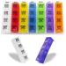 GMS 4 Times a Day Weekly Pill Reminder for Medications Vitamins Supplements and Other Pills - Includes 7 Removable Pill Boxes in a Flat White Tray (Rainbow)