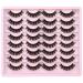 Winifred 16 Pairs Russian Strip Natural Wispy False Eyelashes - Cat Eye D Curl Soft Volume Lashes Pack for Reusable Fluffy Look - Buy Online on GoSupps.com