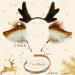 LaVenty Luxury Furry Reindeer Headband Deer Horn Ears Headband Deer Animal Costume for Halloween Yellow - Buy Online on GoSupps.com