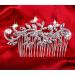 Dooppa Hair Comb Bridal Wedding Flower Rhinestones Women Hair Comb