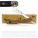 Haryali London razor set with wooden handle + 10 razor blades and case |Beard knife men with exchange blade |Professional Barber razor for men |Wet razier men | tight and clean shave