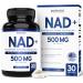 NAD Supplement (500mg of 95% Pure NAD+ Per Serving) NMN Supplement NAD Nicotinamide Riboside Support (Third Party Tested Vegan Safe Non-GMO No Fillers & Made in the USA - 30 Vegan Capsules) 30 Count (Pack of 1)