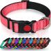 Taglory dog collar soft padded neoprene nylon dog collar for extra large dogs adjustable and reflective for training pink XL (1 Pack) pink