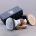 Haryali London Sustainable Shaving Brush Set | Synthetic Silver Tip Brush Stainless Steel Rack & Wood Handle | Eco-Friendly Razor for Men & Women - Buy Online on GoSupps.com