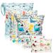 WATINC 5pcs Baby Cloth Nappy Wet Bags Reusable Cloth Diaper Bags Washable Travel Dry Wet Bag with Bear Dinosaur Animal Cartoon Patterns Waterproof Wet Suit Bags for Beach Pool Daycare Gym (3 Sizes)