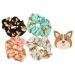 Happie Hare Scrunchies - Cotton Rounds Elastic Hair Bands - Scrunchy Hair Ties - Girls Hair Accessories - Gifts for Women (4 Pack Mix Colors Corgi) Corgi 4 Pack Mix Colors