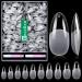 Cell 500 pieces of artificial nail tips soft gel nail tips Fake Full Cover Nails Tips for Geln gel Pre-Buff Art Nail fingernails set with glue for nail art (almond)