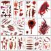Tazimi Halloween Temporary Tattoos for Adults - Realistic Horror Wound Temporary Tattoos Masquerade Prank Fake Tattoo Stickers Halloween Face Makeup Props Body Art Tattoo