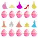 Arthsdite 30Pcs Princess Cupcake Toppers Crown Castle Girl High Heel Cake Toppers Decorations Birthday Fruits Picks for Princess Girl Baby Shower Theme Party Decoration New Princess