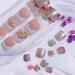 White French Tip Press on Toenails - Short Square Acrylic Toenails with Rhinestone & Gold Butterfly Designs - 24Pcs Summer Glitter Fake Toenails for Women & Girls - Buy Online on GoSupps.com