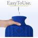 Premium Soft Knitted Hot Water Bottle with 1.8l Capacity - Pain Relief for Neck, Shoulders, and Back - Great Gift for Women - Dark Blue - Buy Online on GoSupps.com