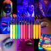 Glow Eye Liner 12 Colors High Pigmented Matte Colored Neon Eye Liners Pen | Waterproof Smudge-Proof Body Face Paint Makeup For Christmas - Buy Online on GoSupps.com