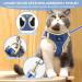 Breakout-Proof Cat Dishes with Leash | Adjustable Reflective Cat Tableware Set for Small Dogs - Navy Blue - Buy Online on GoSupps.com