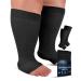 Pembrook Toeless Compression Socks Wide Calf for Women and Men - 20-30mmHg | 6XL Plus Size Compression Socks for Women 4X-Large Black