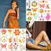 Groovy 70s Temporary Tattoos - Flower Glitter Fake Tattoo Stickers for Retro Hippie Decor - 20 Sheets - Buy Online on GoSupps.com
