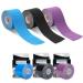 Kinesiology Tape (3 Rolls Pack) Elastic Therapeutic Sports Tape Sports & Athletic Tape Waterproof Breathable Pro for Shoulder Knee Elbow Ankle Waterproof Breathable Latex free 2" x 19.7 feet Per Roll