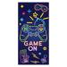 R HORSE Neon Video Game Beach Towel for Kid, 30 x 60 inch Microfiber Pool Towel Absorbent Quick Dry Beach Towel Sand Free Blanket for Summer Pool Party Supplie Bath Sport Travel Beach Swimming Camping Navy Blue Game
