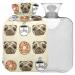 Naanle donut mops dog hot water bottle with reference transparent hot water bottle 1l heat bottle for bed hand feet warmer pain relief warmth and cold therapy