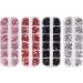 Nail Gems 2 Plates Rhinestones for Nail Art 2 Colors 12 Grids Different Shape 3D Nail Art Gems with Rhinestone Picker Dotting Pen for Professionals Beginners Nails Salon Clothes Craft Style1 red + as shown - Buy Online on GoSupps.com