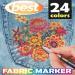 Fabric Markers Set (24 Pens) Non-Toxic, Machine Washable - Individual Colors, Bullet Tip - Ideal for Clothes, Jeans, Shirts - Buy Online on GoSupps.com