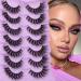 7 Pairs FANXITON 5D Natural Faux Mink Fluffy Cat Eye False Eyelashes - Wispy Curly Extensions - C-18MM-10 - Buy Online on GoSupps.com