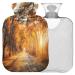 Naanle hot hot water bottle with the autumn forest ahorn transparent hot water bottle heat bottle for back pain relief handfoot warmer neck warmth and cold therapy 2l