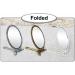 Double Sided Magnification Metal Makeup Mirror - Butterfly Design, Folding Handle Stand for Travel - Large Tin (Matt Gray) - Buy Online on GoSupps.com