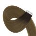 Youngsee 35cm Real Hair Tape Extensions - Dark Brown to Light Brown Ombre - 5pcs 10g Virgin Skin Weft - Buy Online on GoSupps.com