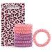 8 Pcs Spiral Hair Ties Hair Bands Coil Hair Accessories for Active Women-Hair Scrunchies Strong Grip (Pink-Purple)