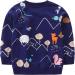 Boys Dinosaur Sweatshirt - Cotton Long Sleeve Pullover for Kids 1-8 Years - Deep Blue - Buy Online on GoSupps.com