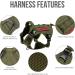 OneTigris Tactical Dog Vest | Service Dog Harness | MOLLE Dog Training Harness 1000D Nylon - XL Ranger Green - Buy Online on GoSupps.com