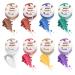 Luster Dust Set 8 Colors: E-Kongton Edible Glitter for Drinks, Cakes Decorating, Strawberries, Fondant, Gum Paste.Luster Dust Edible Set for Baking Decoration(3gram each bottle) 8color set