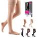 mediven sheer & soft for Women 30-40 mmHg Thigh High w/Lace Silicone Top Band Closed Toe Compression Stockings Natural II-Standard Natural II