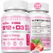 Sugar-Free Vitamin B12 Methylcobalamin 5000 mcg + D3 2000 IU Sublingual Fast Dissolve Tablets for Energy Boost Red Blood Cells Bone & Heart Health Support- Vegan Strawberry Flavor 180 Tablets