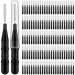 120 Pieces Braces Flossers for Cleaner Interdental Brushes Between Teeth Toothpick Dental Tooth Flossing with Soft Bristles 360 Bendable Oral Dental Hygiene Flosser Cleaning Tool Black