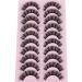 10 Pairs of Natural Fluffy Russian Strip False Eyelashes - 16mm D Curl Wispy Lashes with Clear Band, Look Like Extensions - EYDEVRO - Buy Online on GoSupps.com