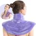 SuzziPad Microwave Heating Pad for Neck and Shoulders, Weighted Neck and Shoulder Wrap for Pain Relief and Spasm, Heated Neck Wrap with Herbal Aromatherapy, Moist Heat Neck Warmer Hot & Cold Compress Purple - Aromatic Heat