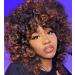 Porsmeer Afro Wig for Women | Black Brown Synthetic Curly Bob Wig with Ponytail | Ideal for Halloween Cosplay & Costumes - Buy Online on GoSupps.com