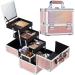 Joligrace Shiny Gold Makeup Box Train Case with Mirror and Lock - Portable Cosmetic Organizer for Women on the Go - Buy Online on GoSupps.com