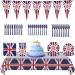 British Flag Plates | Union Jack Pattern Tableware Set Patriotic Decorations Convenient Plates for Girls Themed Parties Pochy Charles Memorial Set Crown - 9-piece Set - Buy Online on GoSupps.com