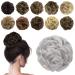Sofeiyan hair part hair tendrils updos messy ponytail chignon wavy messy chignon hairstyles hair extensions for women gray 40g gray