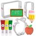 Back to School Cookie Cutters and Decorating 6-Pc. Set Made in USA by Ann Clark Chalkboard Pencil Apple Red Yellow and Leaf Green Food Coloring Gel