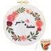 ORANDESIGNE Funny Embroidery Kit for Beginners  Stamped Cross Stitch Kits for Beginners Adults Patterned Needlepoint Embroidery Hoops Cloth Color Thread Floss Flowers Plants Cactus A Pink 1