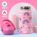 Buy Sweety Fox Pink Rainbow Stainless Steel Drinking Bottle for Kids - BPA-Free with Straw & Brush - Perfect for Ages 3+ - Buy Online on GoSupps.com