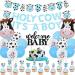 Cow Baby Shower Decorations for Boy Holy Cow It's a Boy Baby Shower Decorations Blue Cow Garland Welcome Baby Cake Toppers for Cow Theme Baby Shower Decor