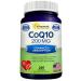 CoQ10 (200 Capsules and 200mg) - High Absorption Vegan CO Q-10 powder - Enzyme Ubiquinone Supplement Pills, Extra Antioxidant Coenzyme Q10 Vitamin, COQ 10 Alernative to Softgels Tablets Gummies