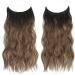 FESHFEN Invisible Wire Hair Extensions - Long Wavy 20 inch Ombre Brown - Adjustable Size - 2 Clips - Synthetic Hair Piece - Secret Headband Hairpieces for Women - Buy Online on GoSupps.com