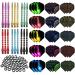 LINPHCEY Dart Metal Stems and 2D Flights Set in 2BA Medium Nylon Shafts Colourful Flights and O Rings Professional Dart Accessories Kit Perfect Accessories for Indoor Dart Games STYLE A