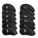 Golf Club Head Covers - Premium Vegan Leather Iron & Wedge Head Covers - Set of 12 - Fit Most Irons - New